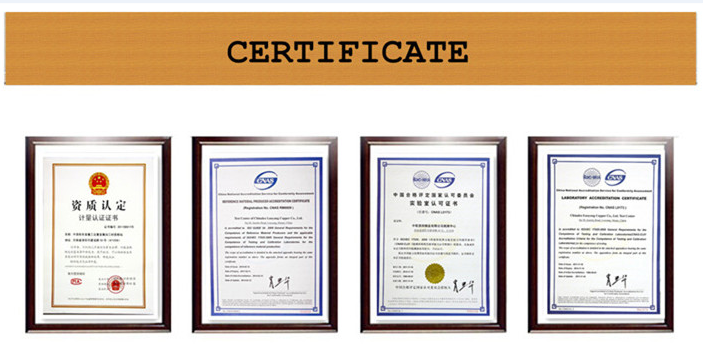 Mga Bahagi ng CNC Metal certificate